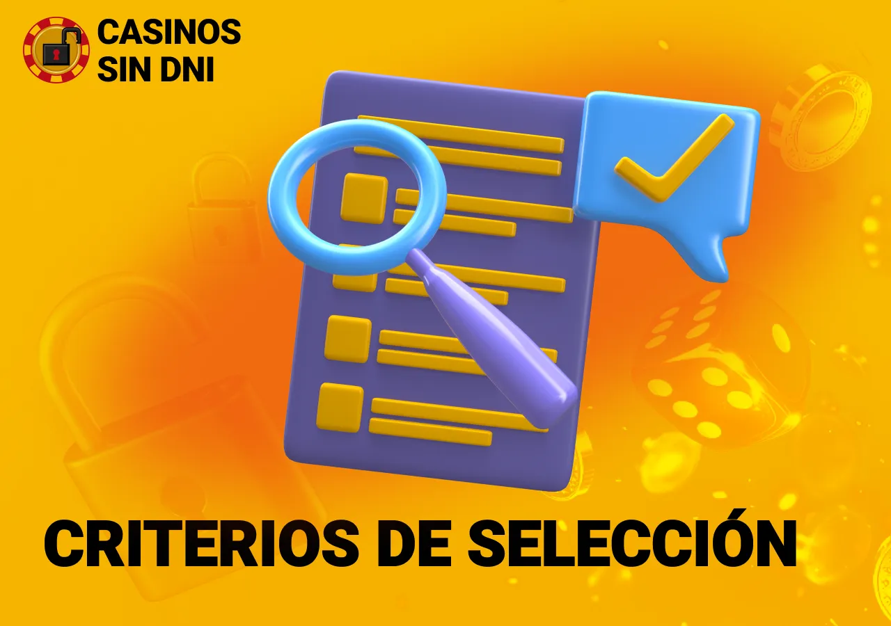 Documento con lupa para revisar licencias, seguridad y condiciones de los casinos.